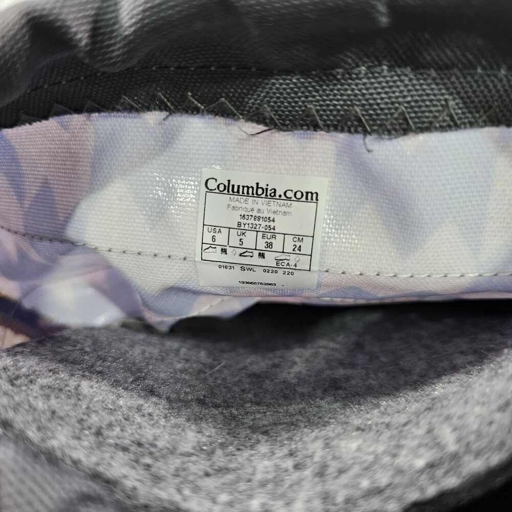Columbia WOMENS YOUTH SZ 6 Powderbug Plus II Print Snow Boot Waterproof Purple - Picture 10 of 11